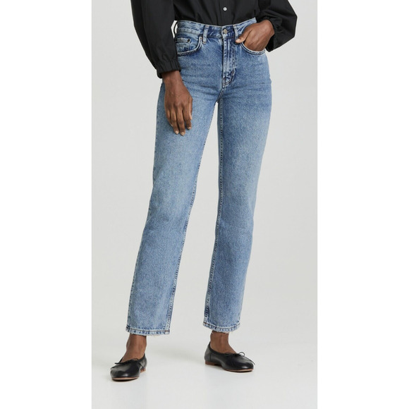 Rails The Topanga High Waist Straight Leg Jeans Size 23 Light Wash Rigid Denim - Picture 1 of 16